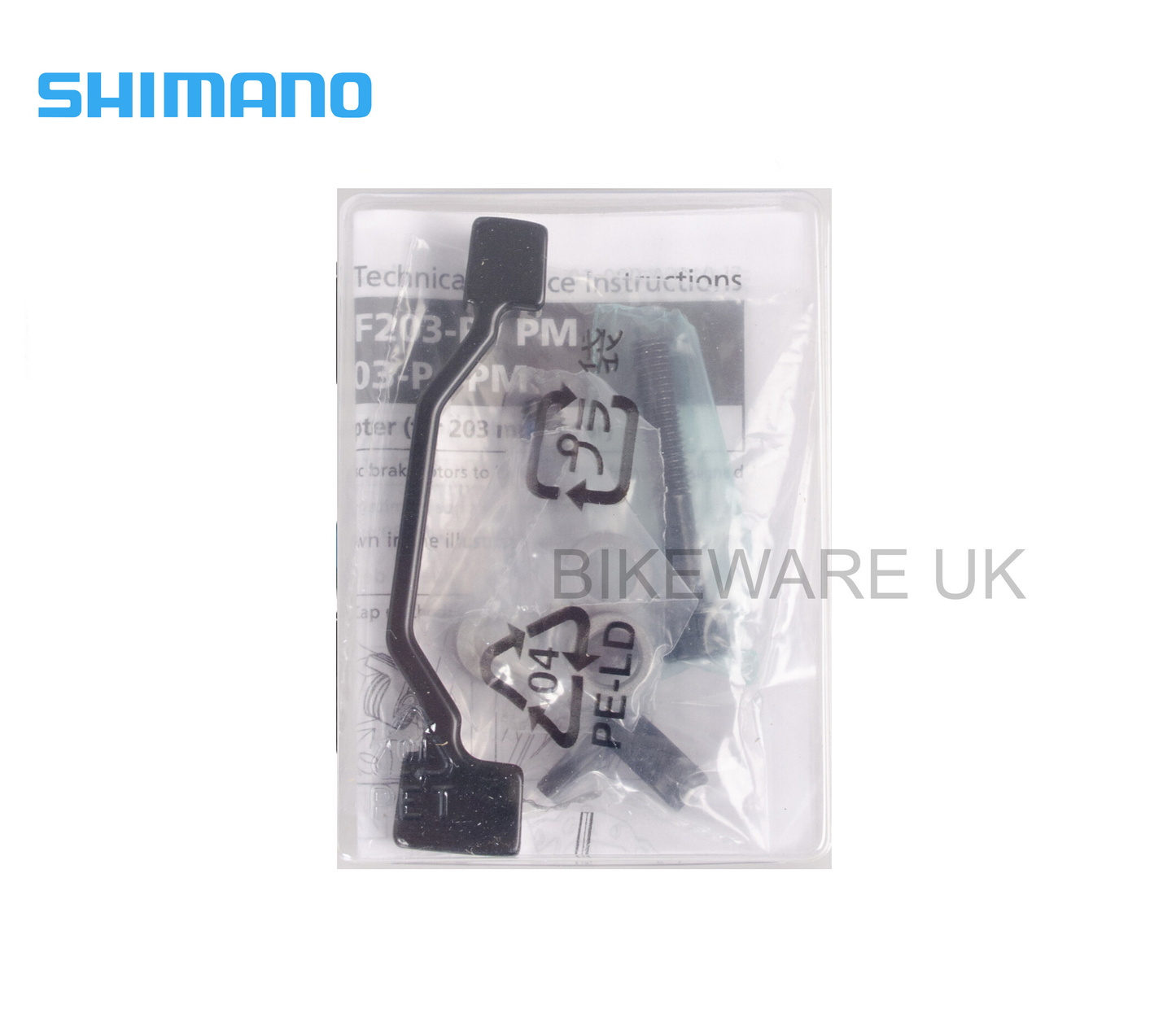 Genuine Shimano SM-MA-F203P/PM Adapter for 203mm Rotor (180mm PM to 203mm PM) - BIKEWARE 