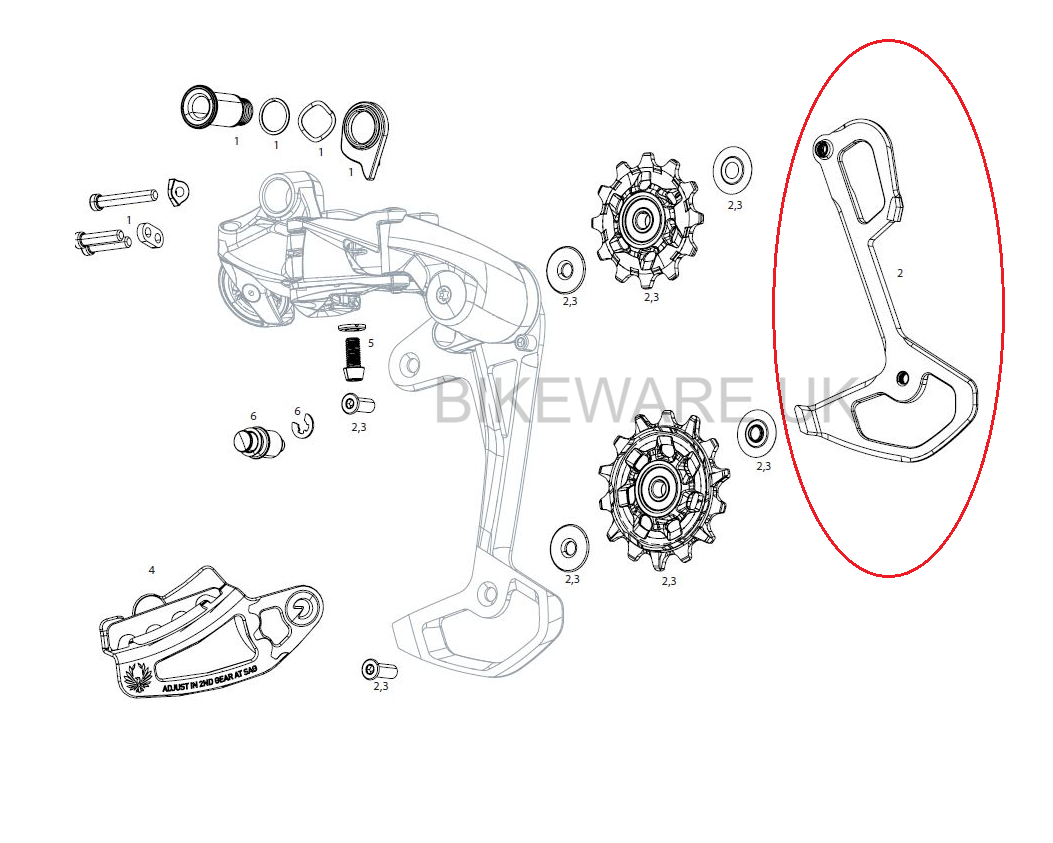 Genuine SRAM GX Eagle 12-Speed rear derailleur Inner Cage 52 Teeth