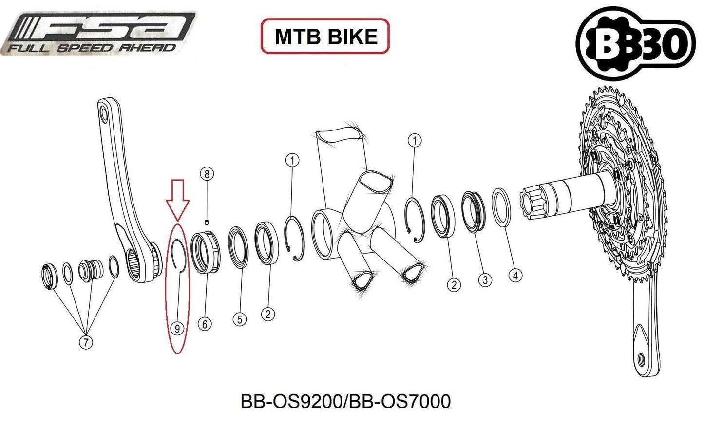 Bottom Bracket Spares - PRELOAD NUT CIRCLIP MP002