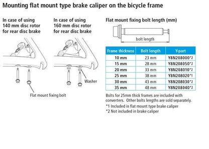 Shimano BR-RS505 Caliper Fixing Mount Bolt C Frame 25mm/Length 38mm Y8N208020