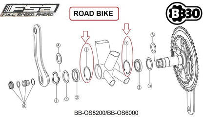 FSA BB30 Bottom Bracker Inner Snap Rings MW142 - PAIR