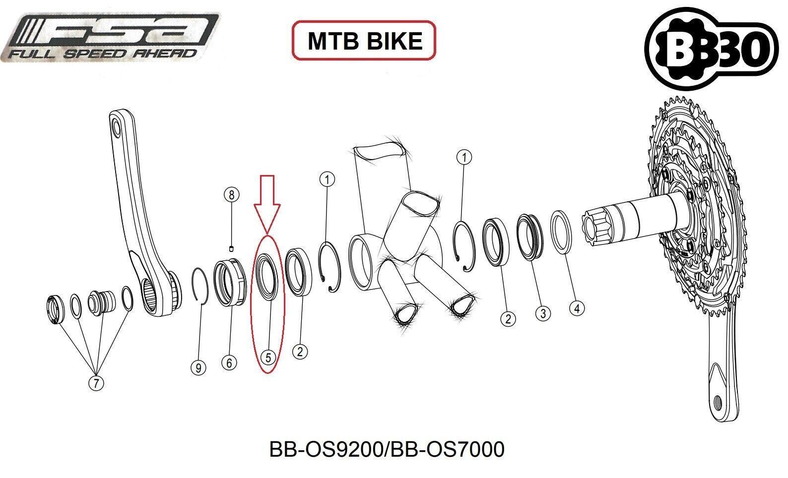 FSA BB30 NON-DRIVE SIDE BEARING SHIELD MW116