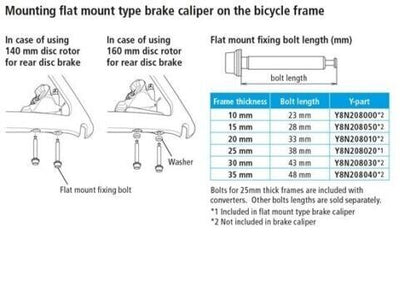 Shimano BR-RS505 Caliper Fixing Mount Bolt C Frame 35mm/Length 48mm Y8N208040