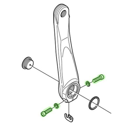 Genuine Shimano Hollowtech II Crank FC-T661 Bolt & Washer  Y1KS98030 (1X Piece)