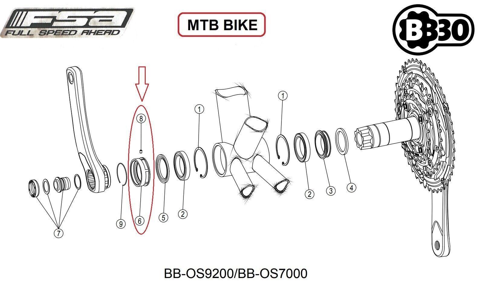 Genuine FSA BB30 prefix nut MW117