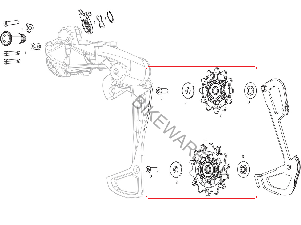 Genuine SRAM X-Sync Derailleur Pulleys For GX EAGLE Rear Derailleurs - 12 spd