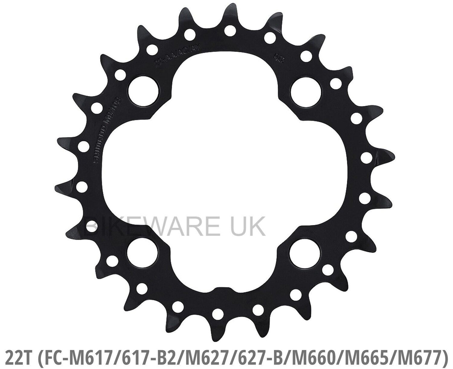 Shimano SLX FC-M660 / Deore FC-M617 22 Teeth Chainring Y1KF22000 - Black