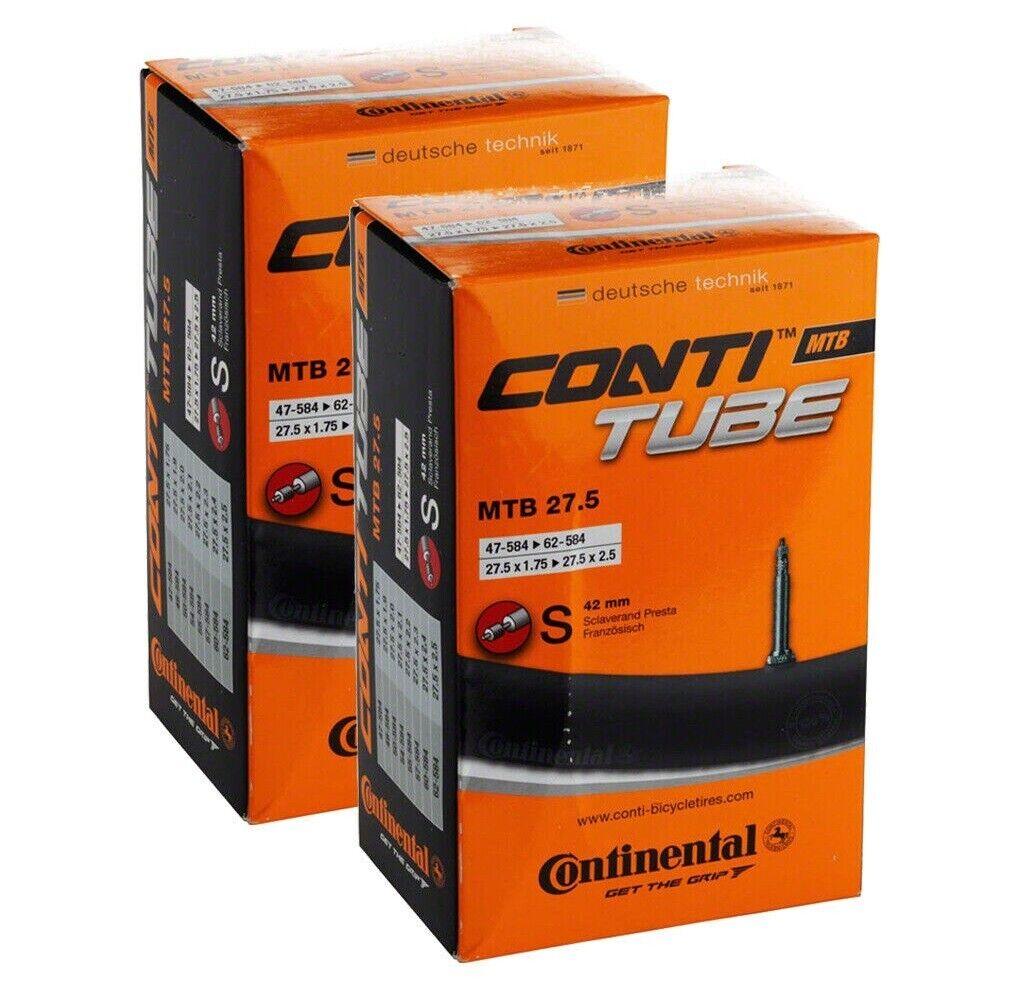 Boxed Continental 27.5 Mountain Bike Inner Tube - Presta Valve 42mm (Set of Two)