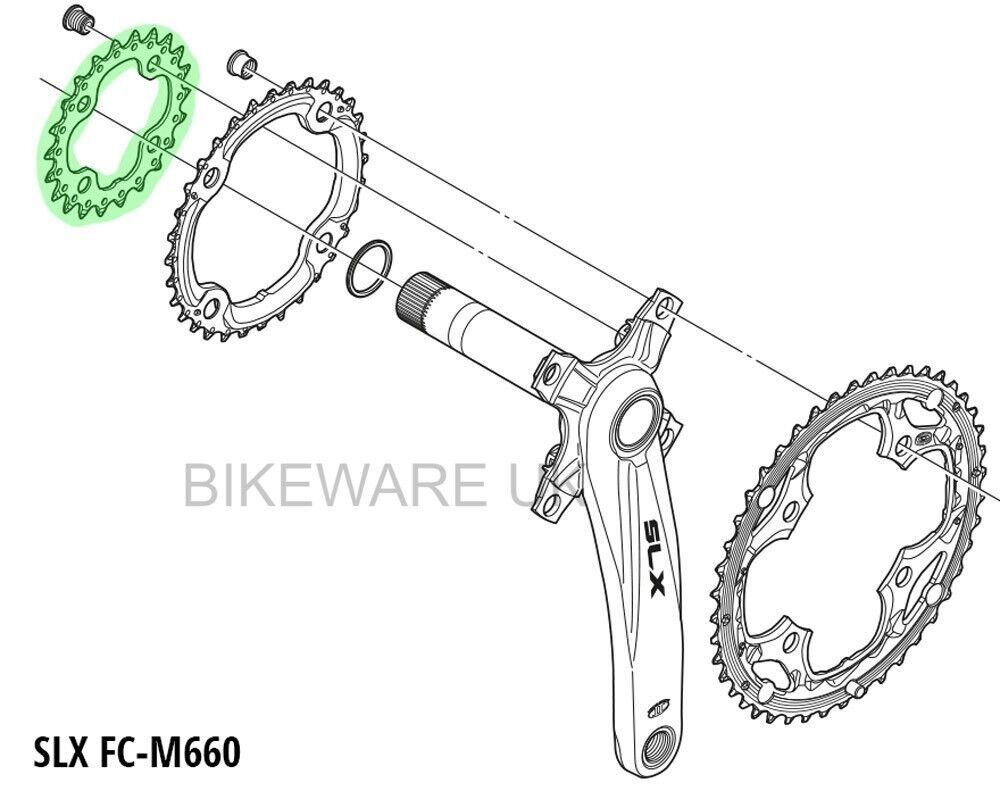 Shimano SLX FC-M660 / Deore FC-M617 22 Teeth Chainring Y1KF22000 - Black