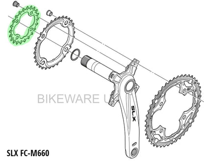 Shimano SLX FC-M660 / Deore FC-M617 22 Teeth Chainring Y1KF22000 - Black