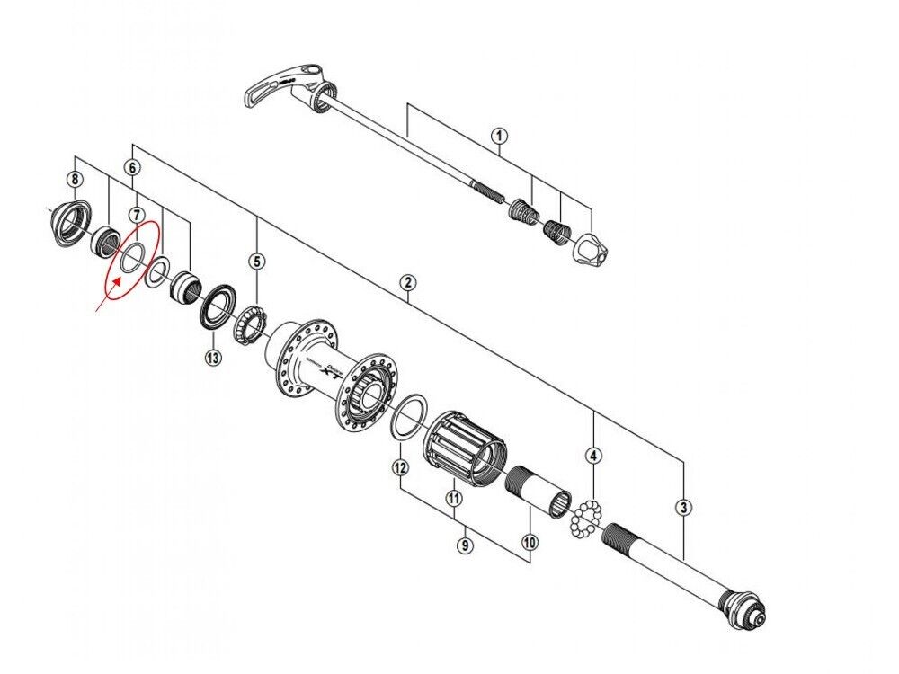 Shimano Deore XT HB-M770 Front/Rear hub O-Ring - Y26J12000