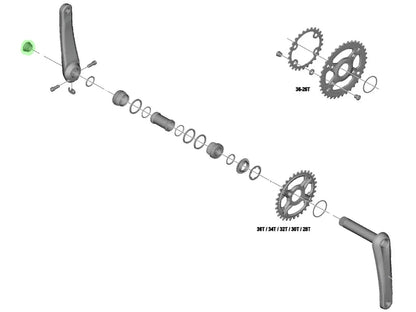 Genuine Shimano HollowTech II FC-M8100 Crank Fixing Bolt for Deore XT Y0J620000