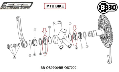 FSA BB30 BEARINGS 6806 BEARING 42MM - MR190