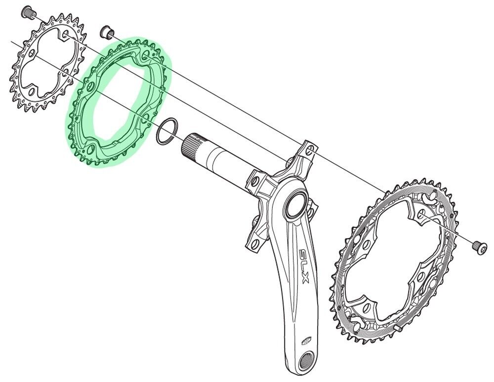 SHIMANO SLX FC-M660/M590 10-Speed 32-Teeth Chainring Y1LV98080 3X10 (AE) 104mm