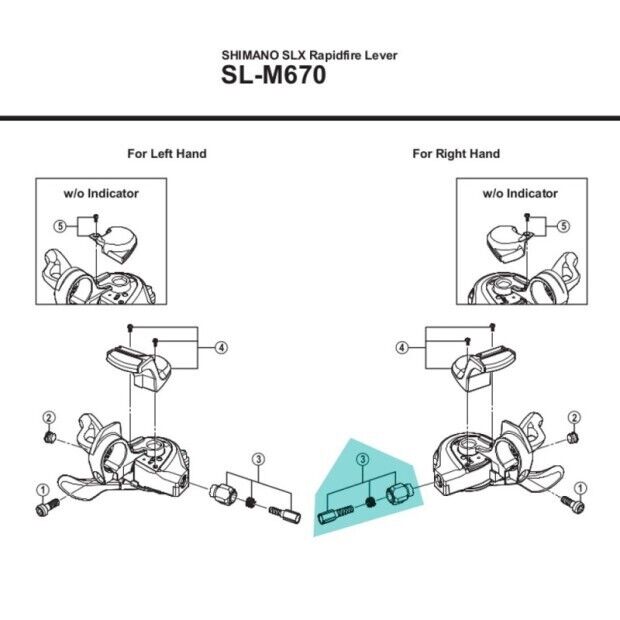 Shimano Deore XT SL-M770/M780, SLX M670 Barrel Adjuster Unit Right Y6TA98020