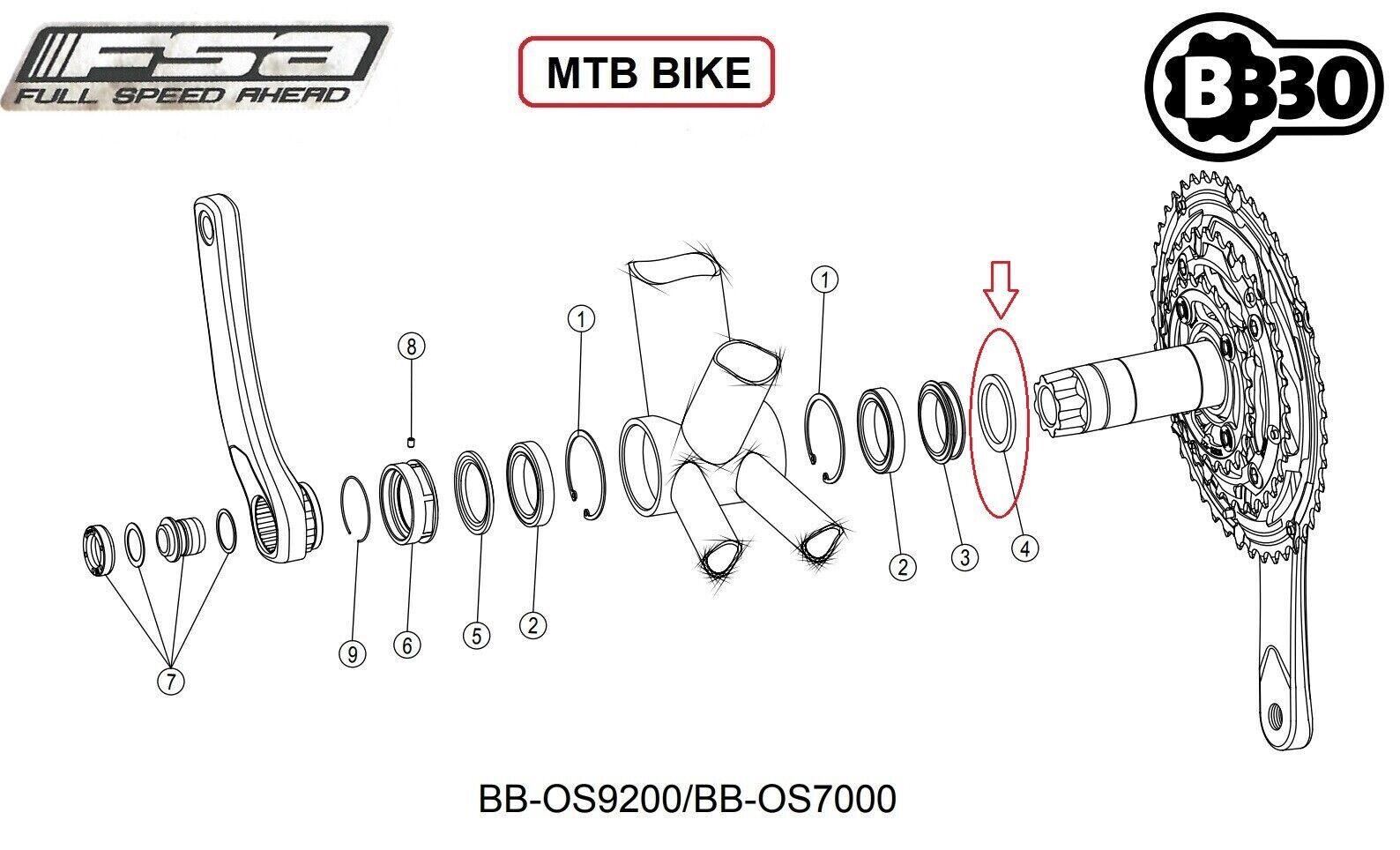 FSA BB30 RIGHT SIDE ADJUST SPACER 2.5mm MW114