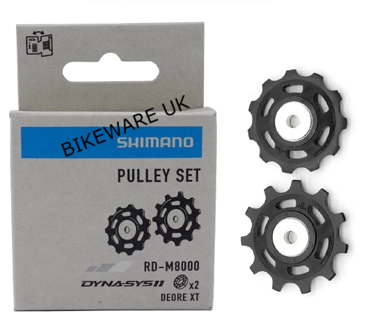 GENUINE SHIMANO XT M8000 REAR DERAILLEUR JOCKEY WHEELS / PULLEY SET - Y5RT98120