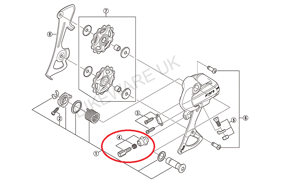 Genuine SHIMANO Alivio RD-M410 cable adjusting bolt unit Y5VP98030