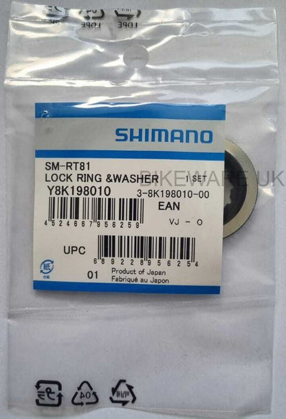 Genuine Shimano Deore XT BR-M8000 Lock Ring & Washer - SM-RT81 - Y8K198010