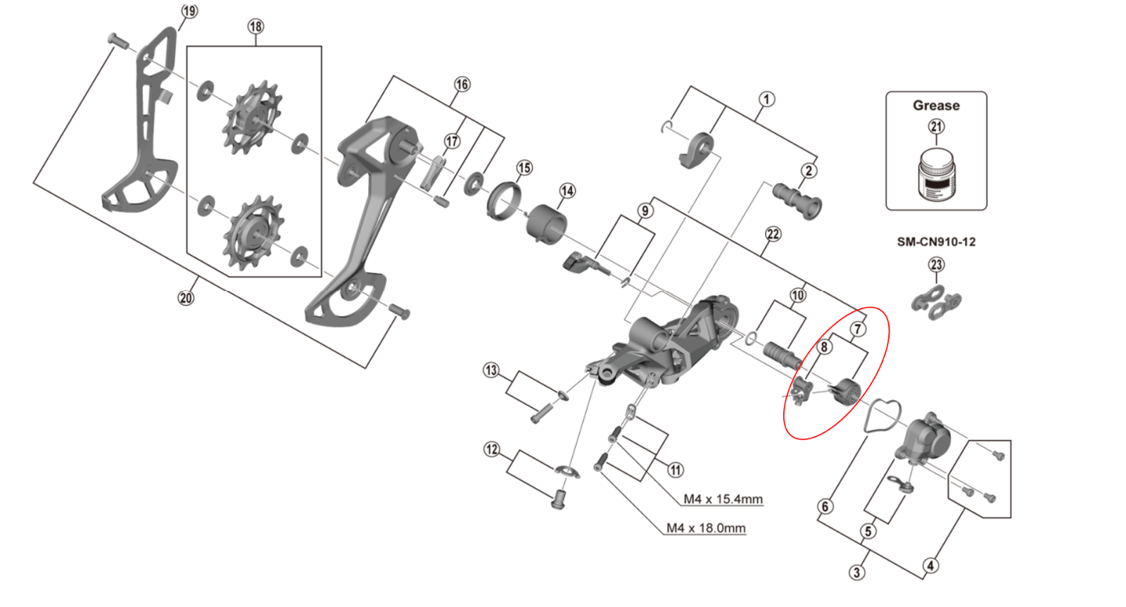 Shimano Chain Stabilizer Unit for XTR/XT/SLX/DEORE/GRX Rear Derailleur Y3GF98040 - BIKEWARE 